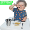 Dacha Mia - Stainless Steel Kids Utensils - Eco Friendly Toddler Flatware - 10 oz Cup for Kids with 1 PC spoon & 1 PC Fork - BPA Free - Reusable - lun