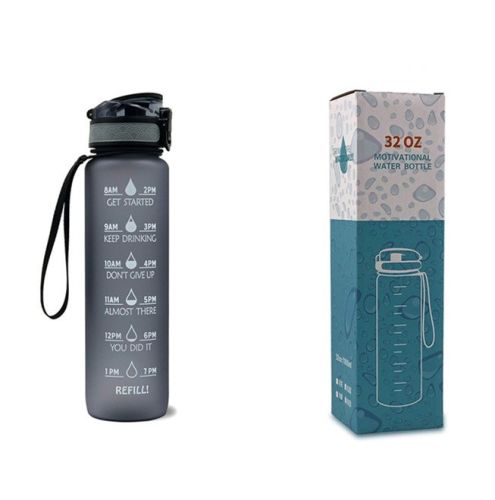 1L Tritan Water Bottle With Time Marker Bounce Cover Motivational Water Bottle Cycling Leakproof Cup For Sports Fitness Bottles 1L Tritan Water Bottle With Time Marker Bounce Cover Motivational Water Bottle Cycling Leakproof Cup For Sports Fitness Bottles